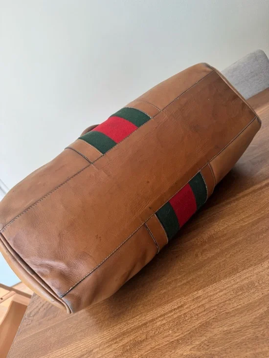 Vintage Gucci Leather Weekender Duffel Bag (project) - Picture 10 of 16